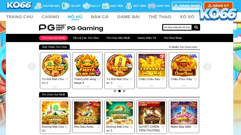 Giao diện sảnh Nổ hũ nổi bật tại nhà cái