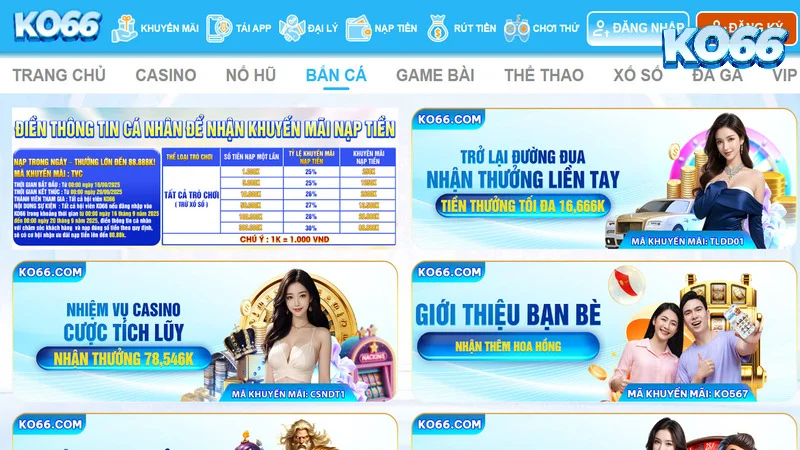 Khuyến mãi siêu khủng cho người chơi tại Ko 66