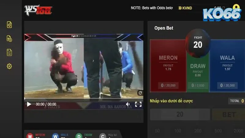 Sảnh WS168 với giao diện dễ dàng thao tác