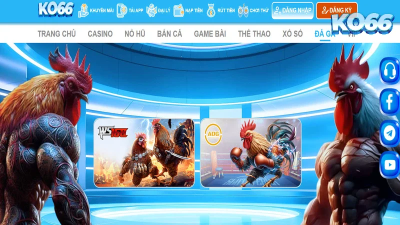 Vị trí sảnh Đá gà ngay trang chủ nhà cái